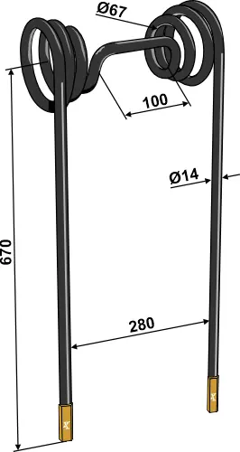 Etterløpstind i hartmetall Ø14 x 670 mm - Hartmetall 