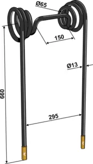 Halmtind Ø13mm til Lemken Ø13mm, 660mm, Koralin