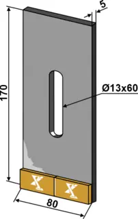 Skraper i hardmetall til Rabe Lengde 170mm, bredde 80mm