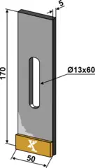 Skraper i hardmetall til Rabe 170 x 50 x 5 mm - Hartmetall