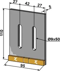 Avskraper hardmetall Maschio Lengde 110mm, bredde 95mm