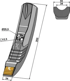 Share point - Hard metal til Kuhn Lengde 265mm, Ø 12,5mm, 34cm