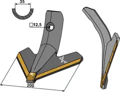 Sweep 200mm til Kuhn 200mm, hull 12,5mm, Hartmetall