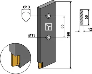 Disperser tine - Strautmann Hole: 13, Lengde: 196 mm