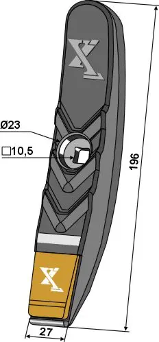 Hardmetallpunkt til Güttler Hole: 10,5mm, lengde: 196mm 