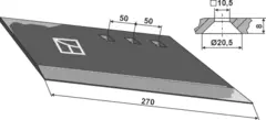 Plogskjær til Kverneland Hull: 10,5 mm - Tykkelse: 8 mm