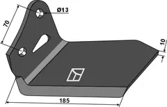 Erstatningsvinge venstre til Kongskilde Hulldiameter 13 mm - Tykkelse 10 mm