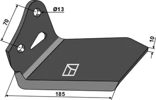Erstatningsvinge venstre - Kongskilde Hull: 13, avstand: 70 mm