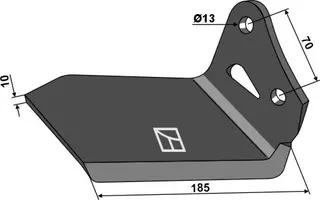 Ersatzvinge høyre til Kongskilde Hull: 13mm, avstand: 70mm