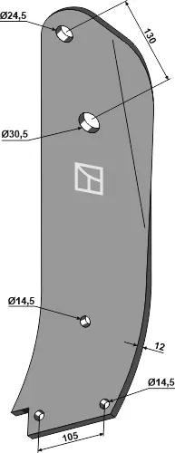 Subsoilingstind venstre til Lachaud Boring: 14,5-30,5 mm - Tykkelse: 12 mm 