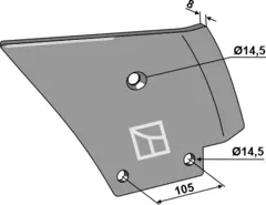 Høyre rivetind til Lachaud Hullsenter 105, tykkelse 8 mm