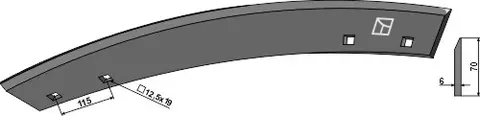 Knivrotorkniv 737 høyre hull 12,5x19, avst. 115