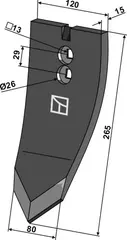 Plogskjær til Väderstad Lengde 265 mm, Bredde 80 mm