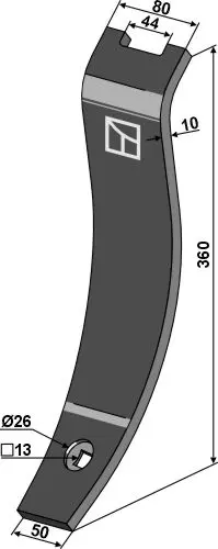 Veilederplate til Väderstad 360 x 80-50 mm - Tykkelse 10 mm 