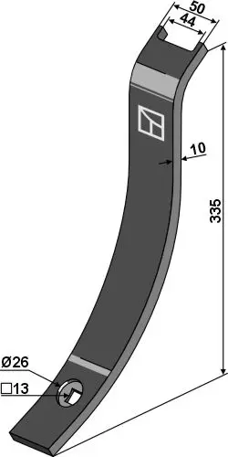 Førerbrett 355x50 mm til Väderstad 335 x 50 x 10 mm - Hull 13 