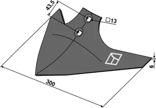 Sweep 300mm til Treffler 300mm arbeidsbredde, hull 13mm