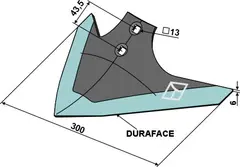 Kultivatordel 300 mm til Treffler Arbeidsbredde 300 mm - Tykkelse 6 mm