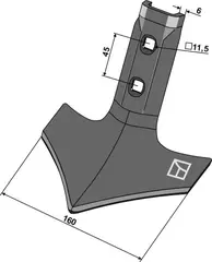 Gåsefot-skjær til Väderstad Bredde 160 mm - Tykkelse 6 mm