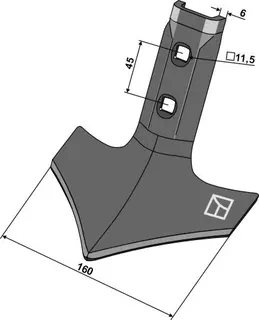Sweep 160mm til Väderstad Arbeidsbredde 160mm, hull 11,5mm