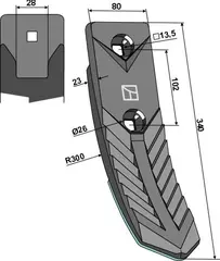 Plogskjær til Kongskilde Lengde 340 mm - Hartmetall