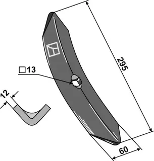 Share 295mm L: 295mm, T: 12mm, B: 60mm
