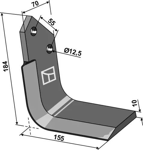 Side share - left model til Quivogne Lengde: 184, Tykkelse: 10 