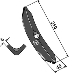 Plogskjær til Treffler Lengde 210 mm - Tykkelse 6 mm