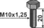 Bolt - M10x1,25 M10x1,25, kvalitet 10.9