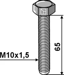 Bolt M10x1,5 - Galvanisert Kvalitet 8.8, Lengde 65 mm