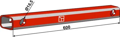 Forlengerør 50x50 Lengde 600 mm - Hull 16,5 mm