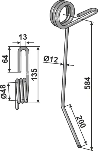 Etterløpstind til Hatzenbichler Ø12 x 584 mm - Passer til Hatzenbichler 