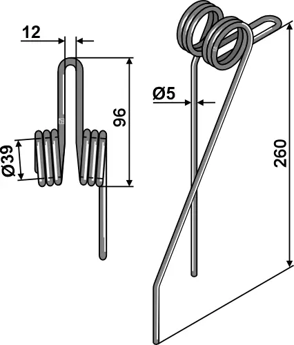 Weeder tine Ø5mm Ø5mm, ukjent merke 
