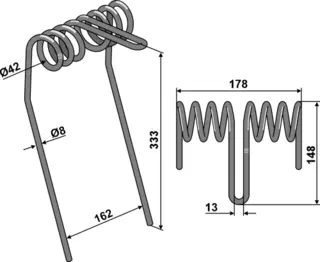 Following tine Ø8mm Ø8mm, Amazone etterløpstind