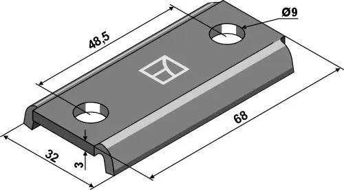 Holding 68x32 til BOURGAULT 68x32 mm, passende til Sulky 