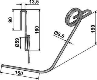 Following tine Ø12mm Ø12mm, Kuhn etterløpstind