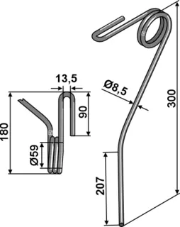 Following tine Ø12mm Ø12mm - Kuhn Etterløpstind