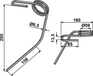 Following tine Ø12mm Ø12mm, Kuhn Etterløpstind