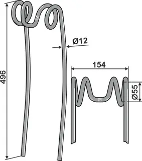 Following tine Ø12mm Ø12mm, Kuhn etterløpstind
