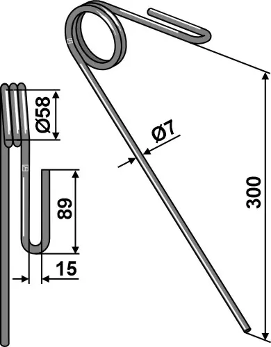Etterløpstind til Kuhn Ø7 x 300 mm - INTEGRA 