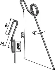 Etterløpstind til Kuhn Ø7 x 255 mm - INTEGRA
