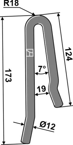 Etterløpstind til Lemken 173 mm - Lemken