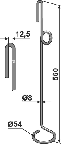Tube guide Lengde 560mm, Ø8 