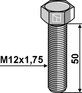 Hexagon bolt M12x1,75 til ukjent M12x1,75, 50mm lengde