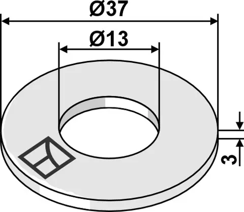 Skive ø37x3xø13 DIN 9021 A13 hull 13