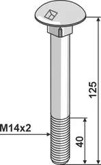 Bolt M14 til Kuhn M14x2, kvalitet 10.9