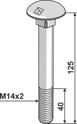 Bolt M14 til Kuhn M14x2, kvalitet 10.9