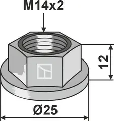 Kollarnøtt M14x2 til Kverneland M14x2, KK016015