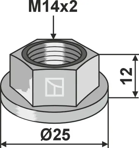 Kollarnøtt M14x2 til Kverneland M14x2, KK016015