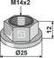 Kollarnøtt M14x2 til Kverneland M14x2, KK016015