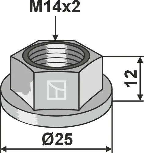 Kollarnøtt M14x2 til Kverneland M14x2, KK016015 